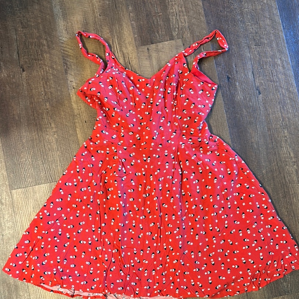 Charming Red Floral Disney Dress